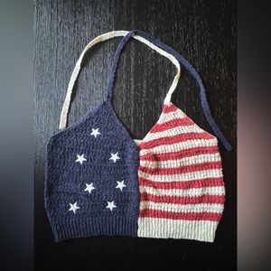 American Eagle Outfitters Red, White, and Blue Knit Top (Like NEW)